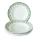 Set of 5 soup plates with floral border, green, St Amand, 1950