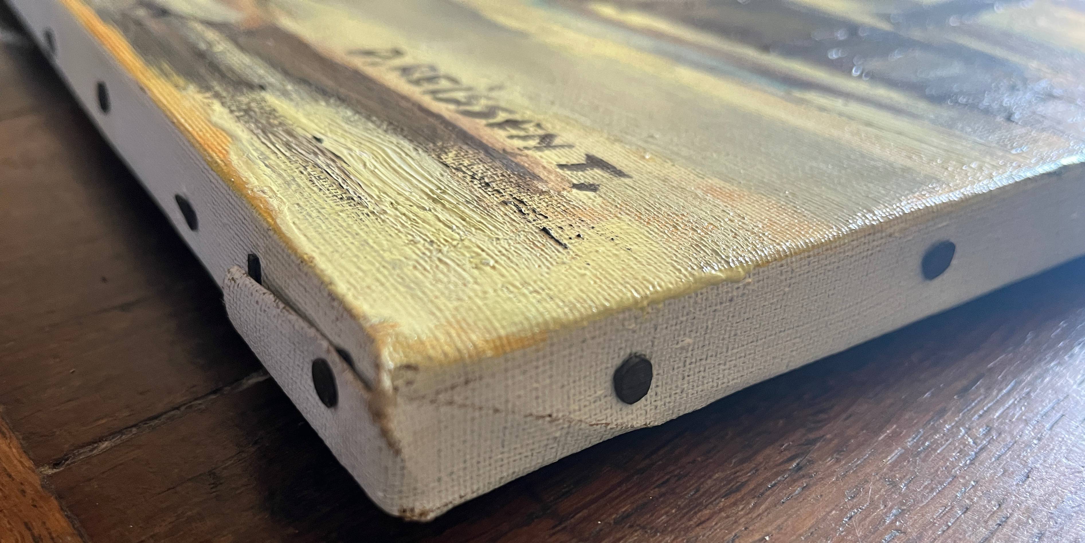 HST painting Denis Reissant "Outskirts of the city" Salon des Indépendants 1975