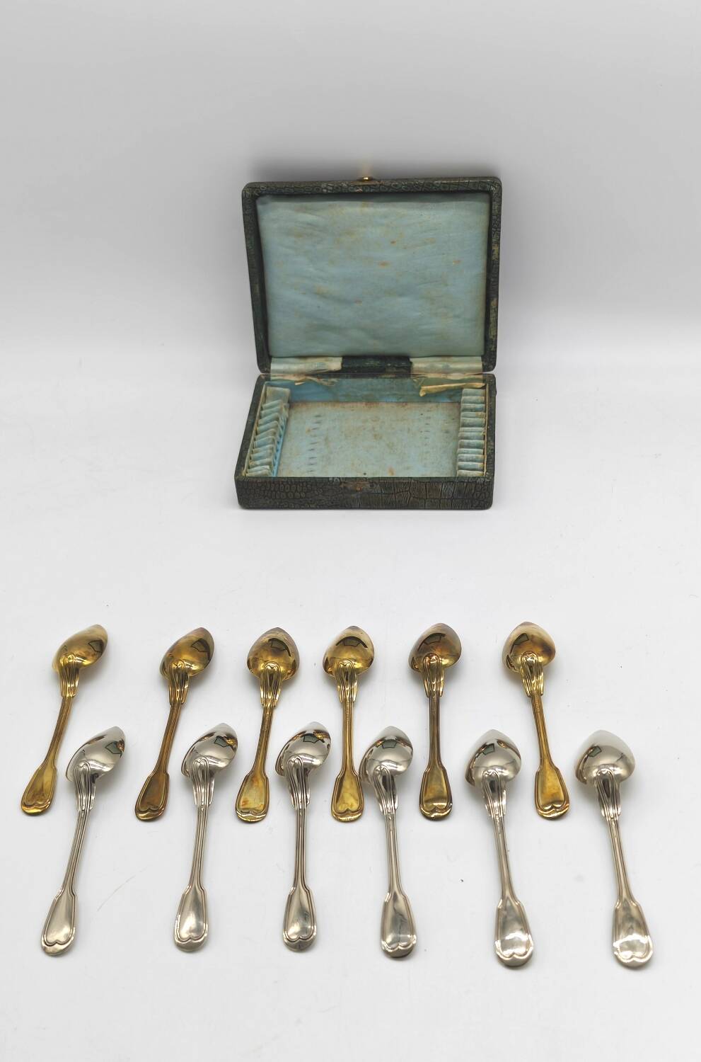Housewife of 12 small spoons in silver metal from ruolz