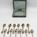 Housewife of 12 small spoons in silver metal from ruolz