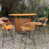 Bar with 4 Arthur Umanoff chairs