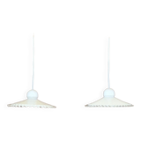 Set of 2 50s opaline pendants