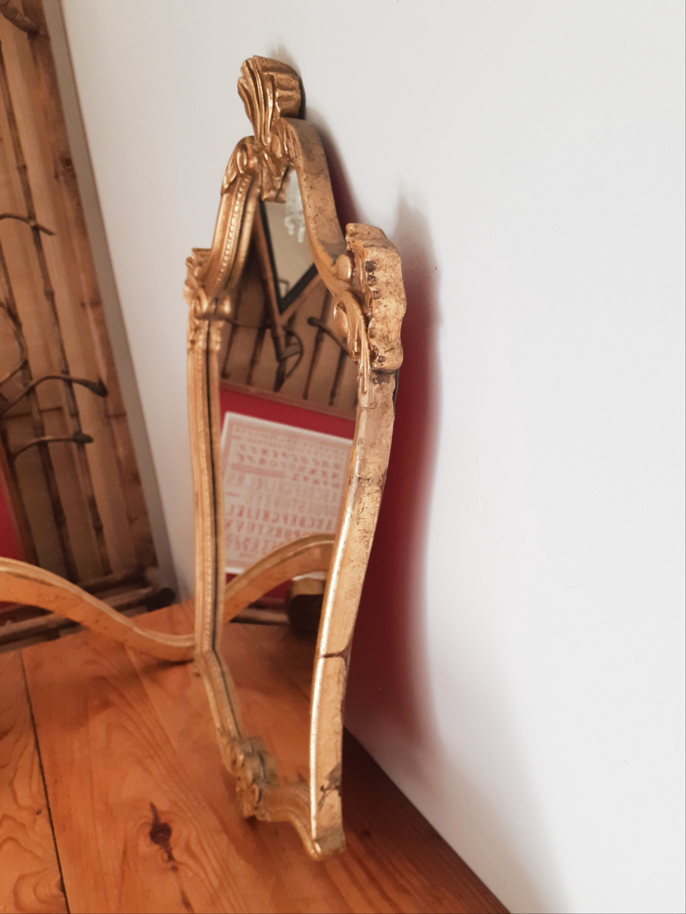 Miroir et console dorées, vintage français