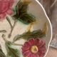 Ancienne assiette barbotine 3 fleurs art déco