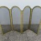 Fireplace screen, spark guard, brass, gilded, 4 panels, 1950.
