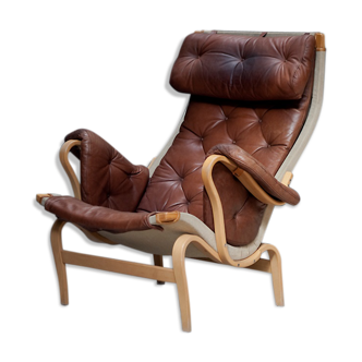 Fauteuil en cuir Pernilla 69 par Bruno Mathsson pour Dux 1969