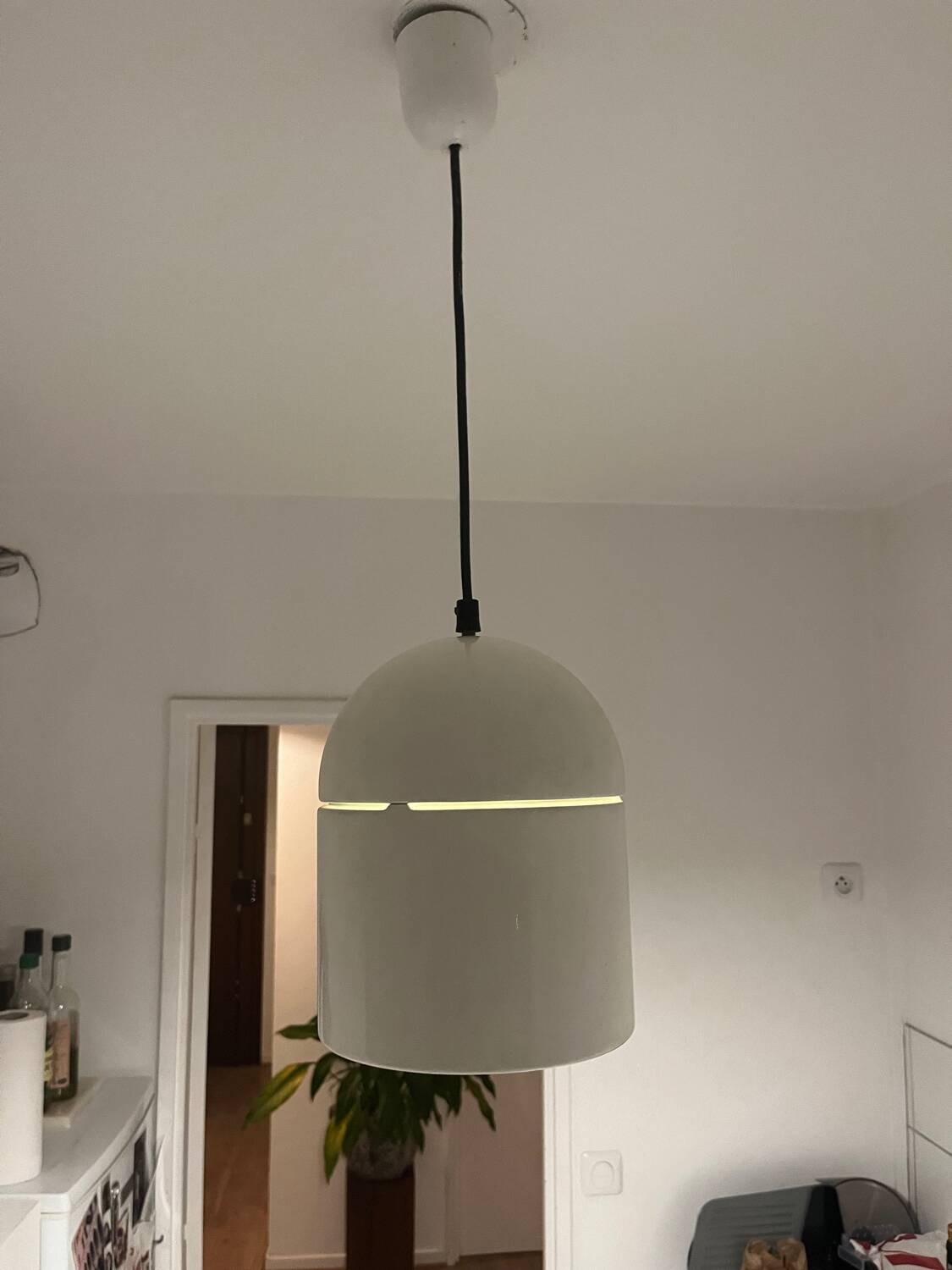 Vintage metal chandelier from the 70s