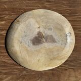 Petrified wood catchall or dish, beige with a brown spot in the centre, D24-27 -377.