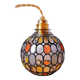 Colored glass portable lamp
