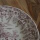 Large vintage shallow dish Lunéville KG – French earthenware, purple country decor – 30 cm