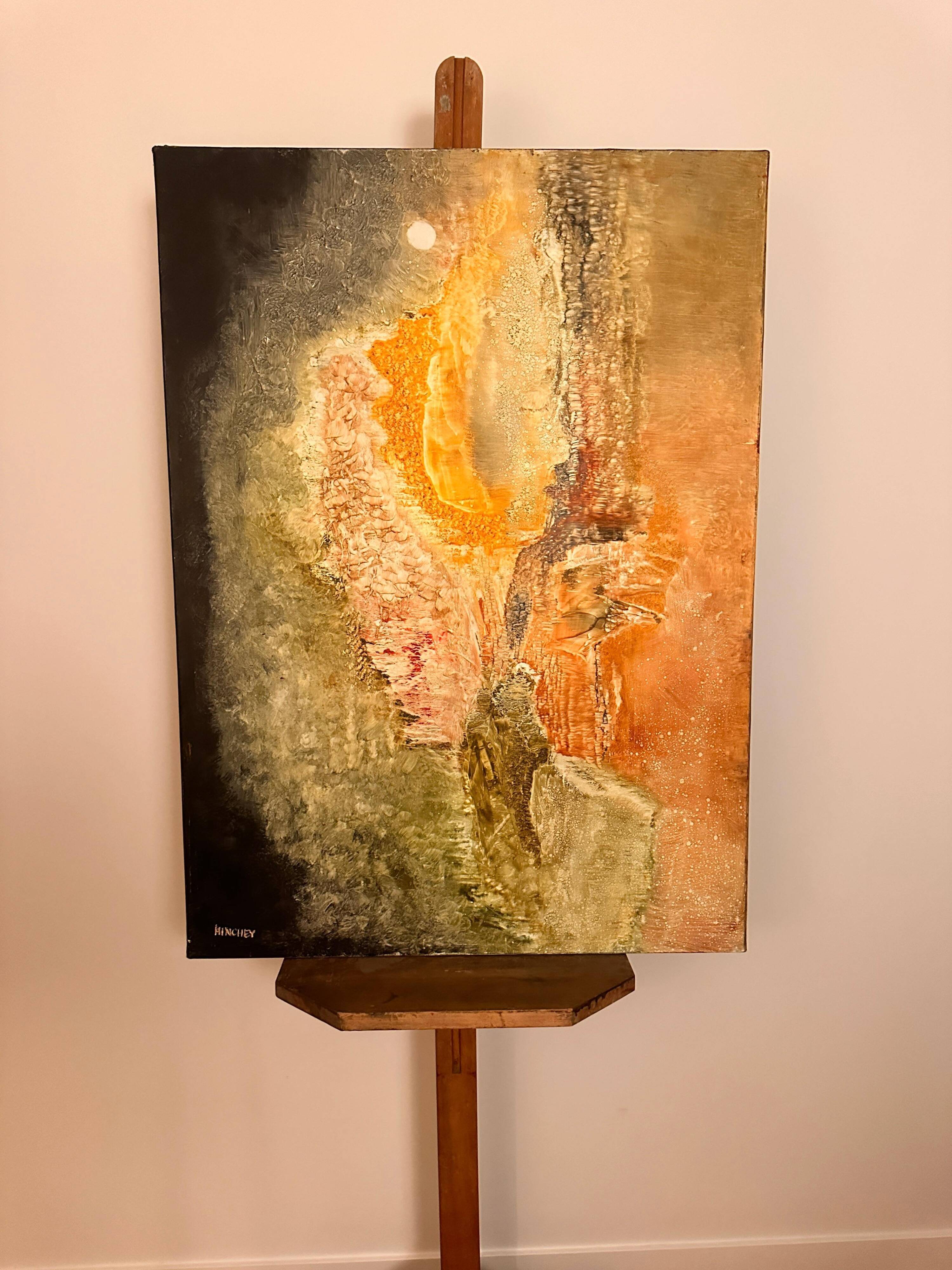“Enigme” – Abstract Painting by Walter Hinchey, Oil on Canvas, Signed and Titled