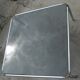 Table basse carrée design metal chrome verre fumé