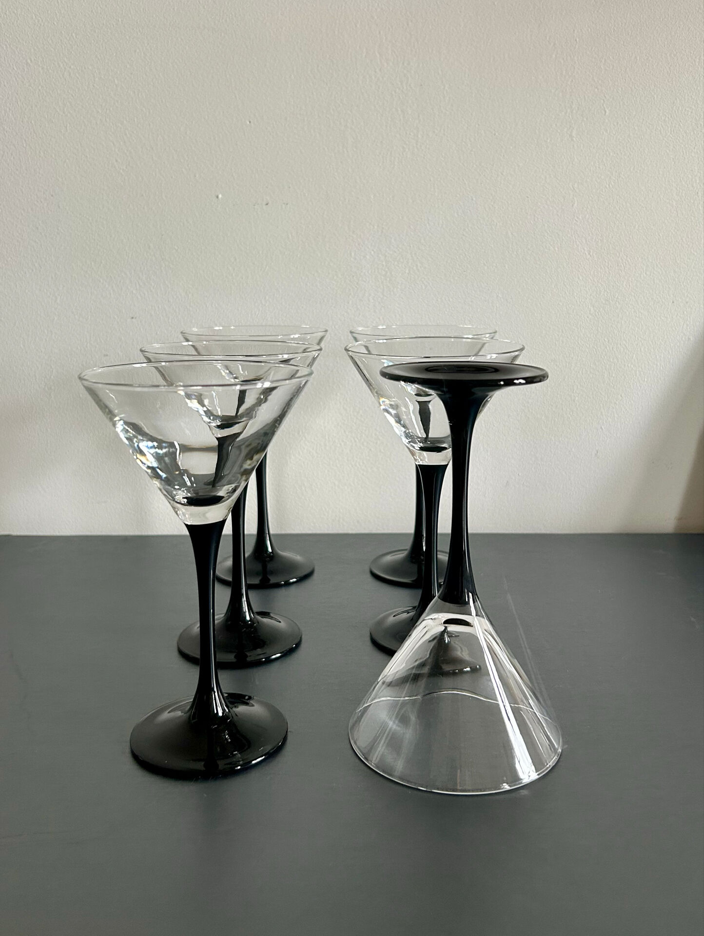 Domino cocktail glasses by Luminarc France