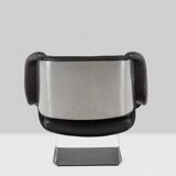 Metal and leather living room. 1970s