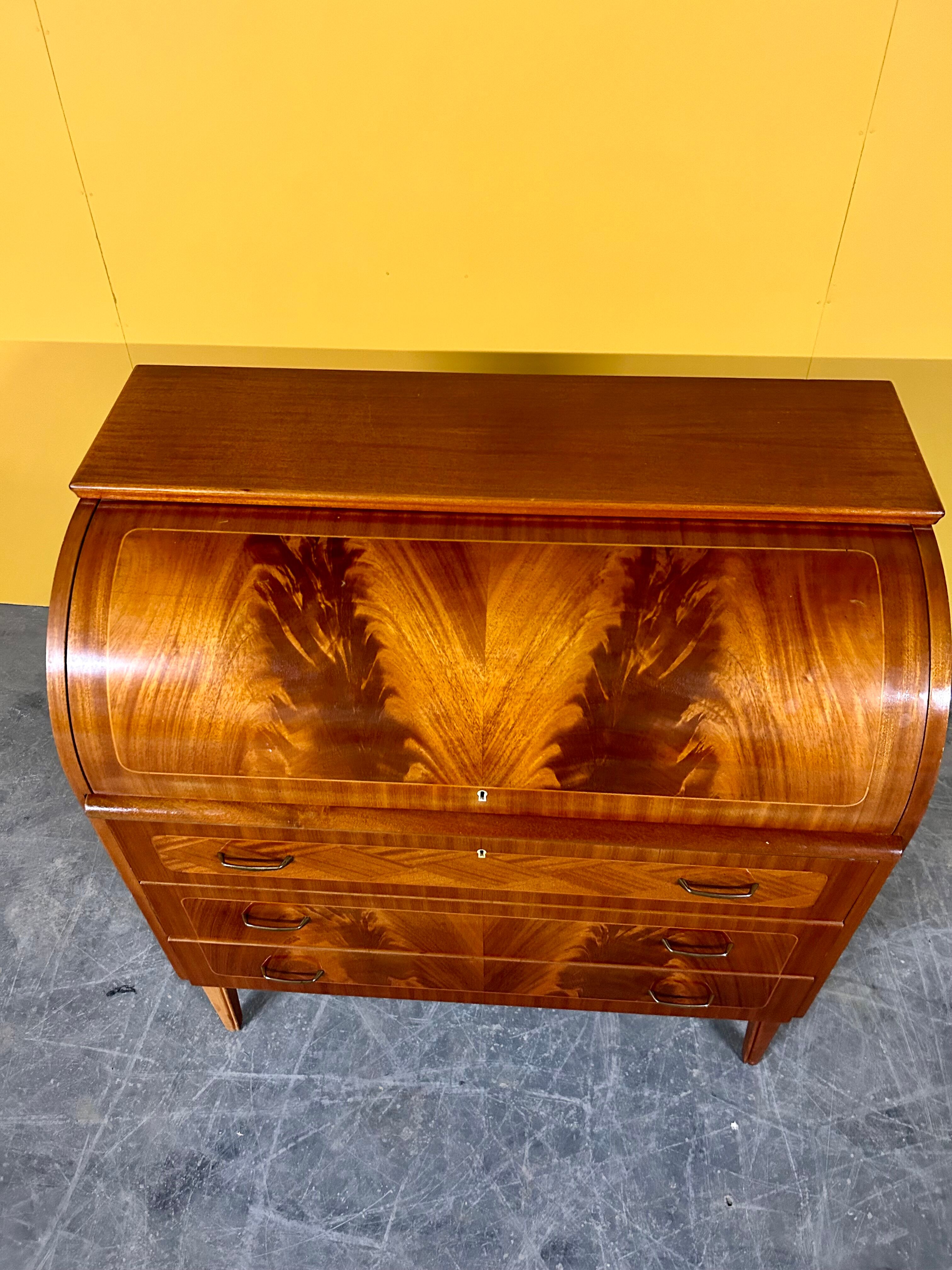 Swedish vintage roll-top desk by Egon Ostergaard, 1960s