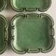 Set of 6 dessert plates in green varnished earth Vallauris 1950