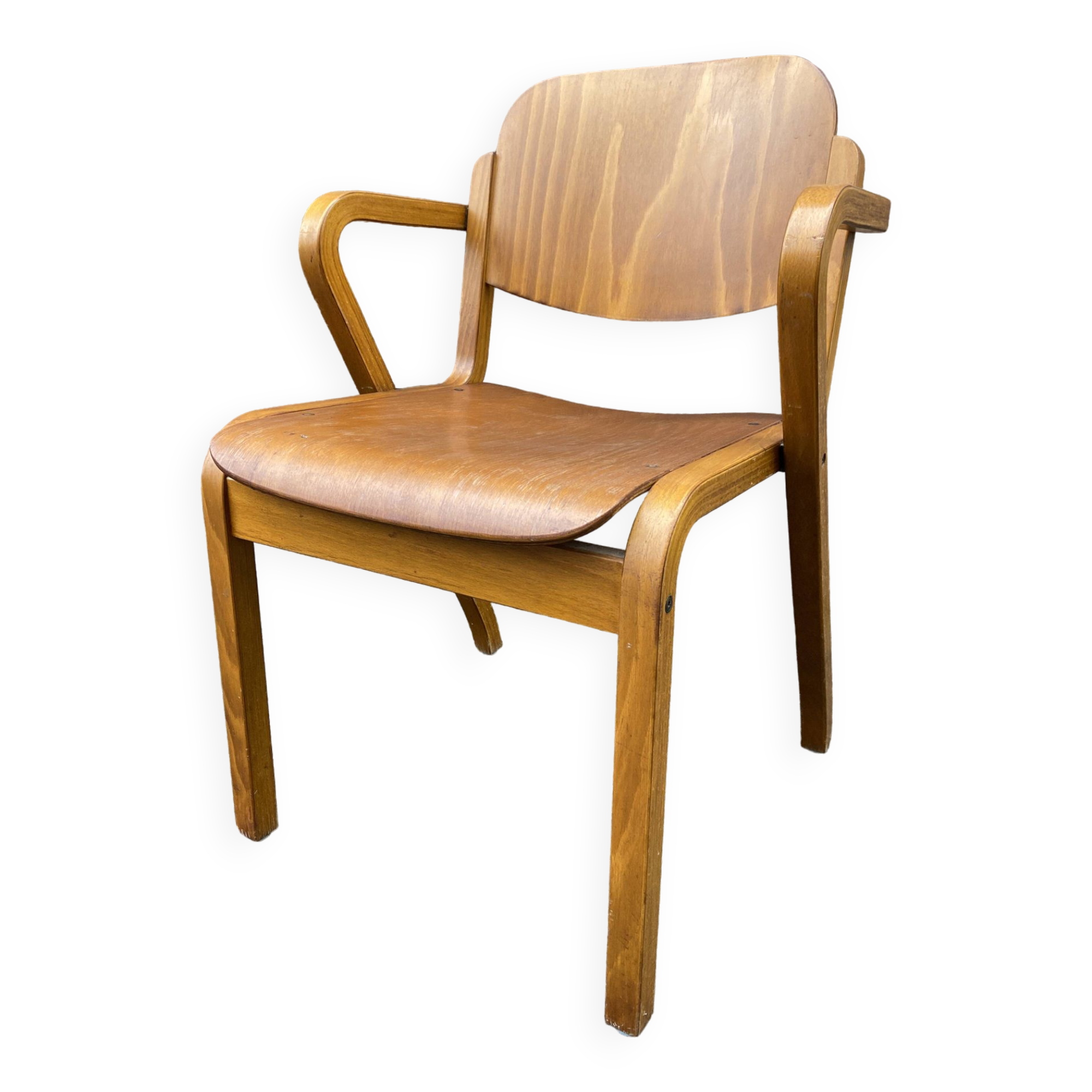 vintage Scandinavian wooden office armchair