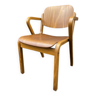 vintage Scandinavian wooden office armchair