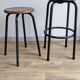 Old brown industrial stool
