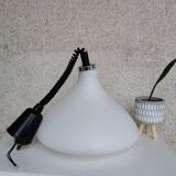 Vintage White Glass Pendant Lamp Ceiling Light Meblo Style Yugoslavia made