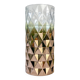 Vintage glass vase with geometric pattern in rose gold gradient