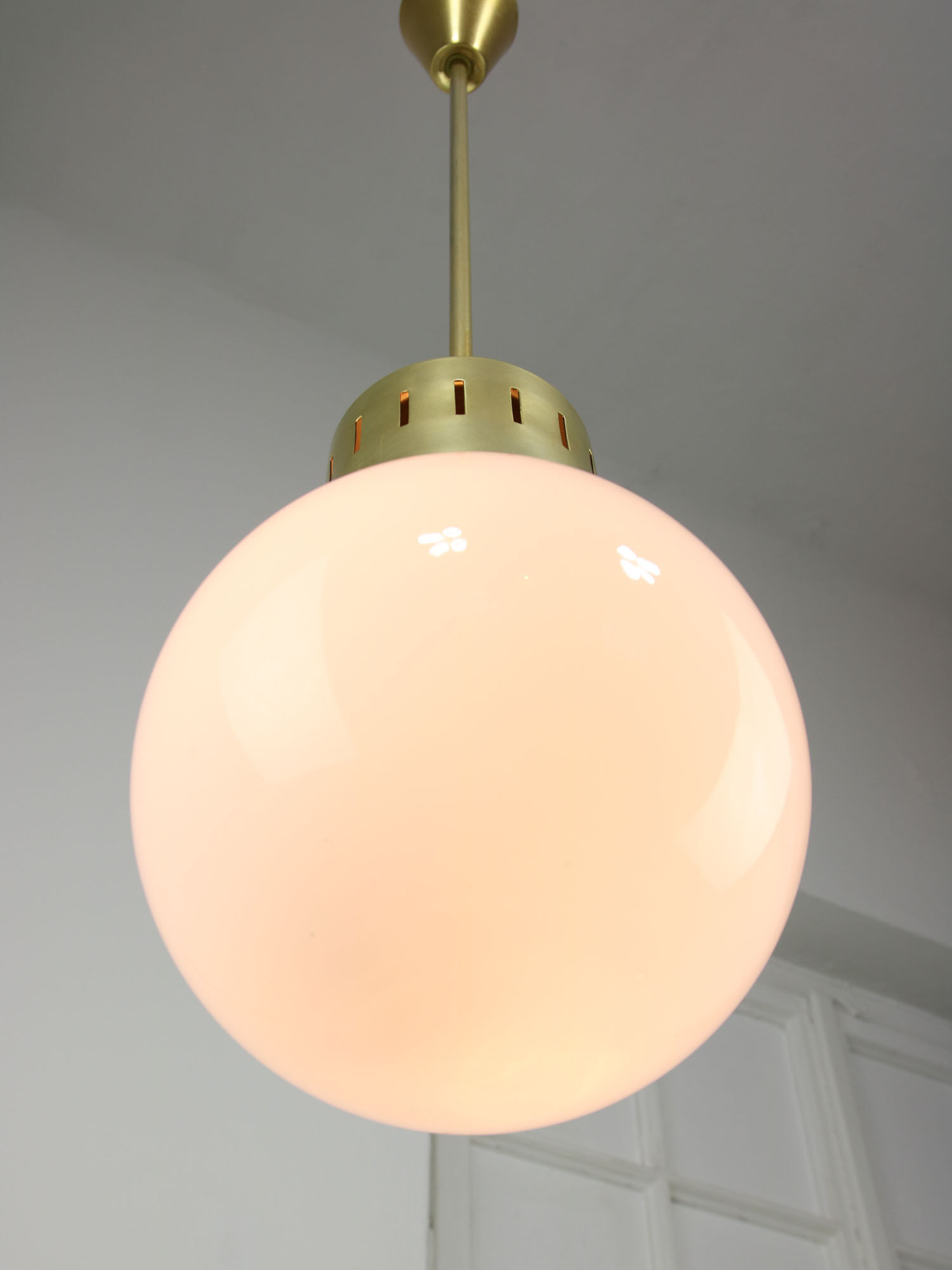 Mid-century modern opaline pendant lamp