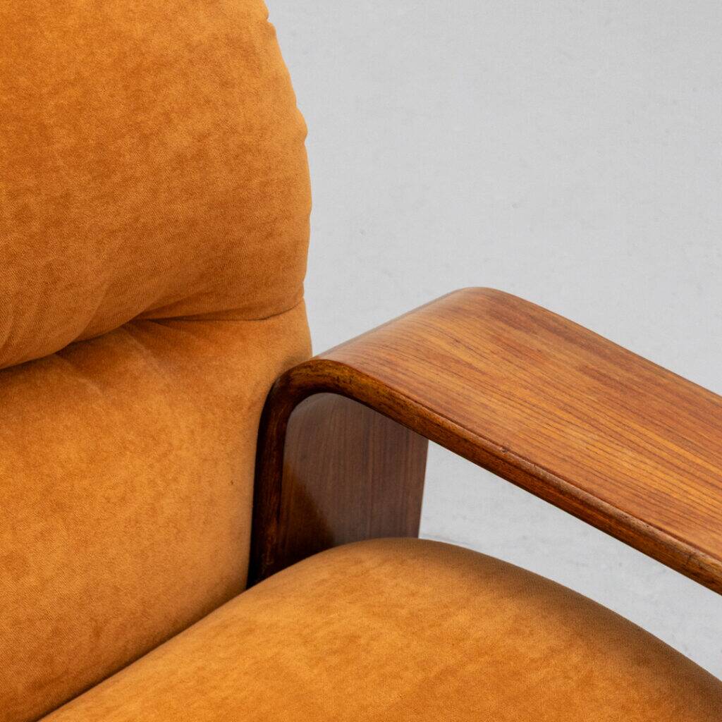 Italian Armchair Chenille 1970s
