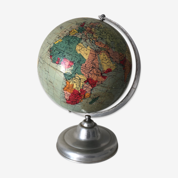 Globe terrestre Taride carton vintage 1947