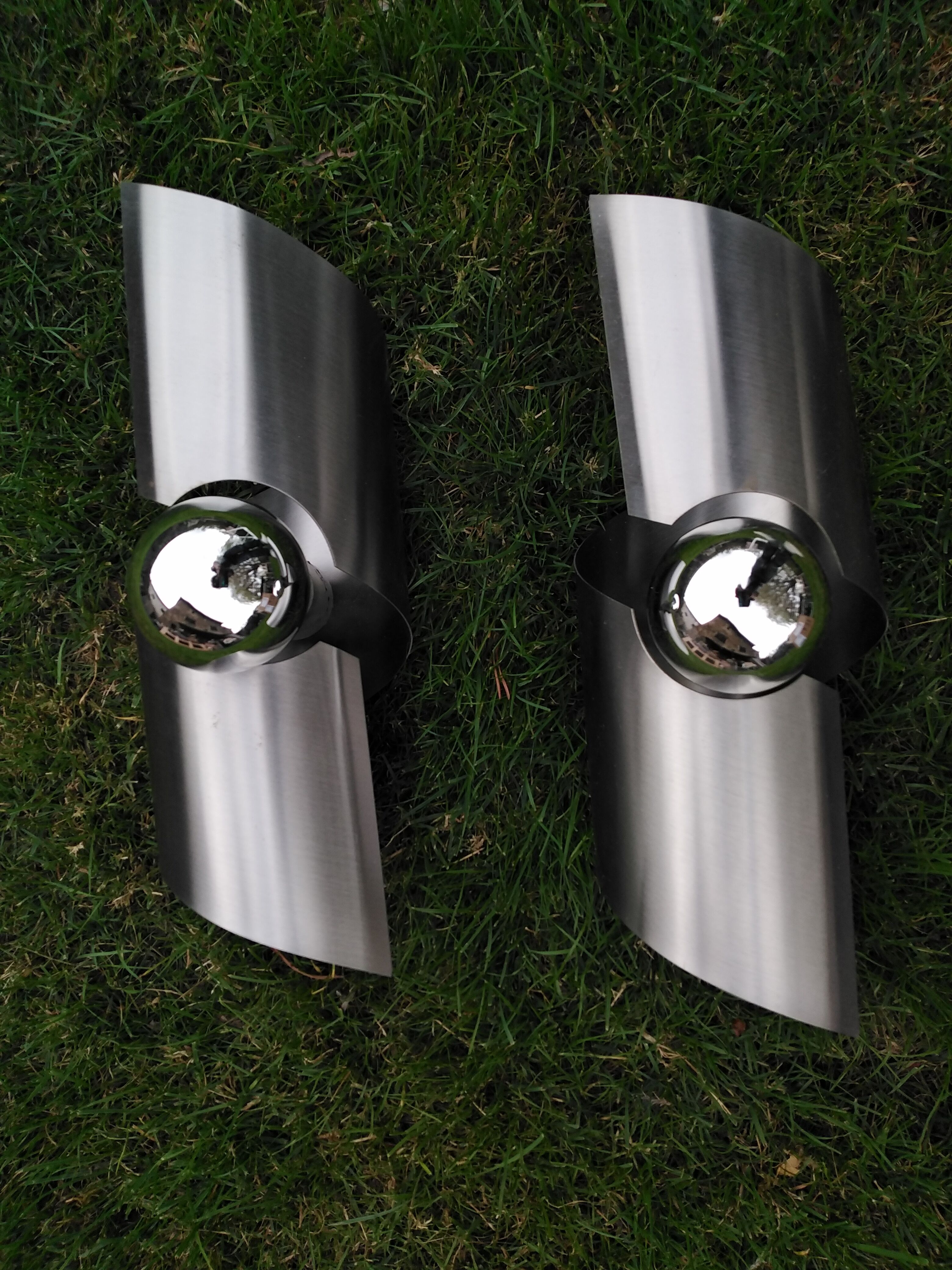 Pair vintage wall lamps space age