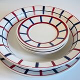 Set of 7 ceramic dishes hbcm béarn france