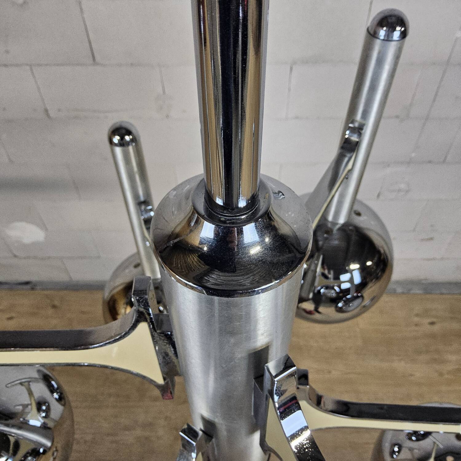 Italian design chrome vintage Space Age Gaetano Sciolari pendant lamp