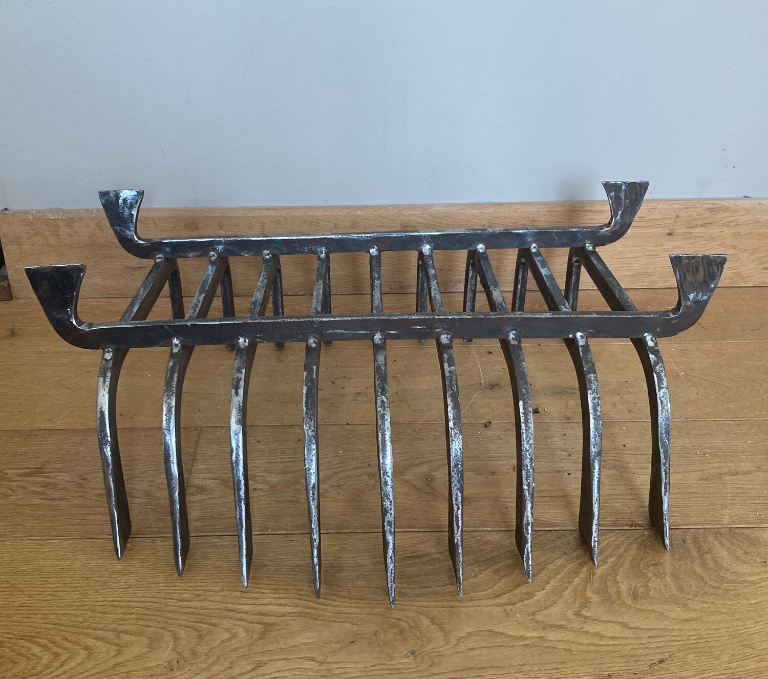 Large 19th century wrought iron log rack