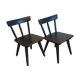 Paire de fauteuils bas"campagne" en chêne noirci 1960