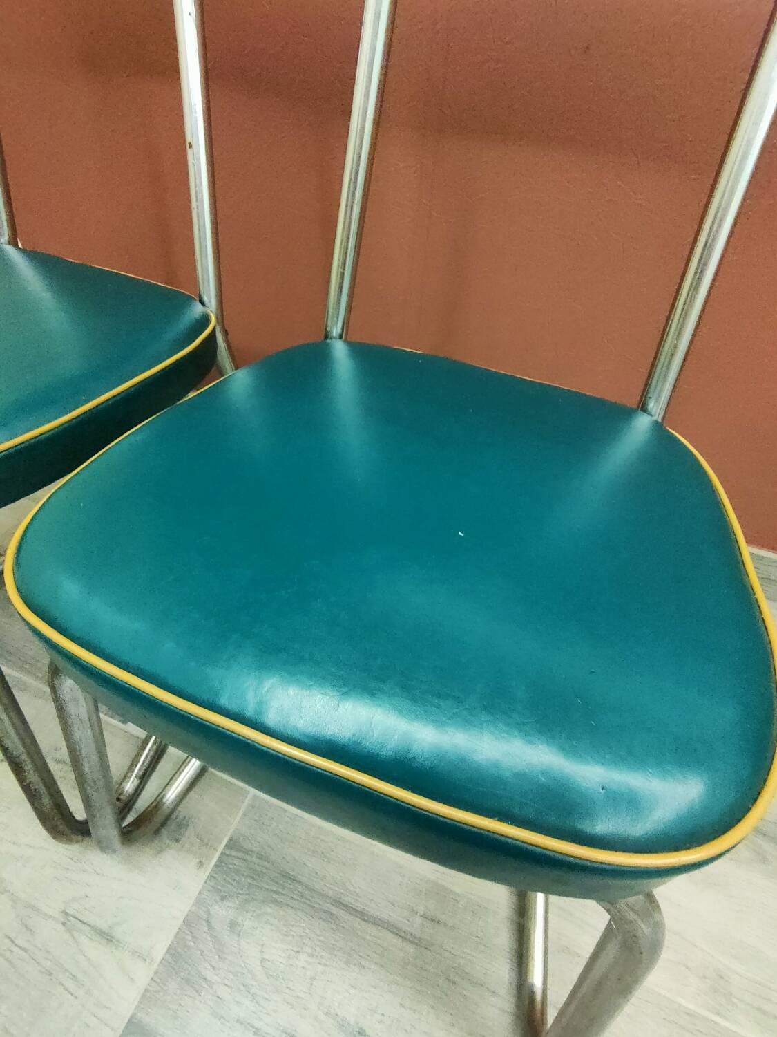 Pair of industrial office chairs