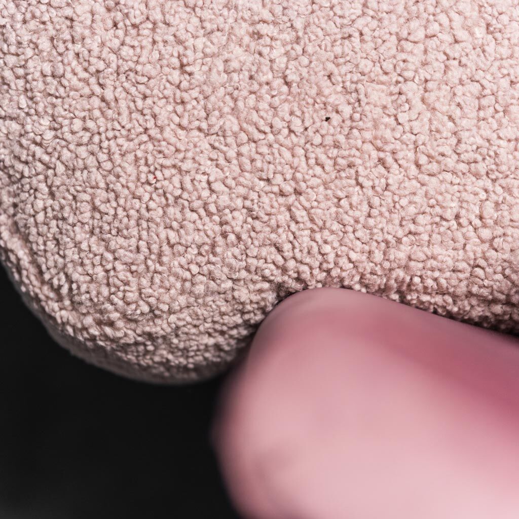 Velvet sofa and bouclé 70s vintage modern