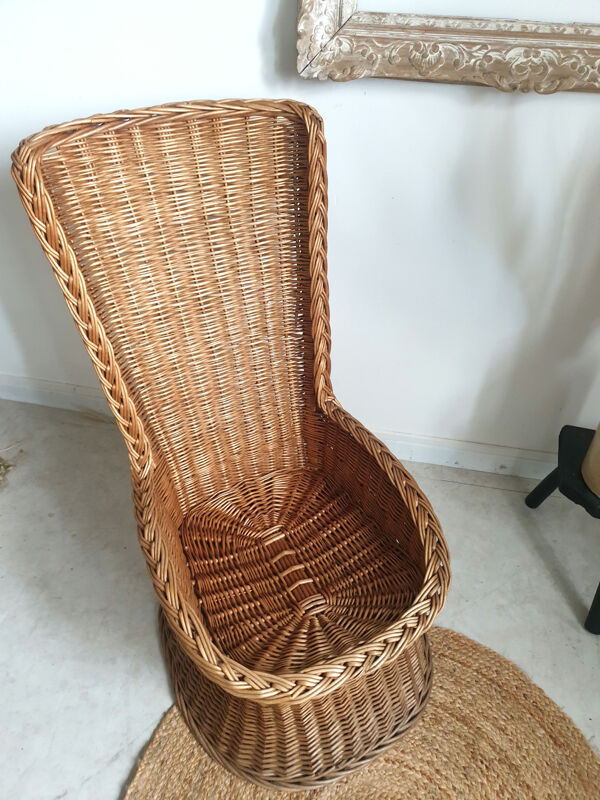 Fauteuil corbeille en rotin