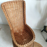 Rattan basket armchair
