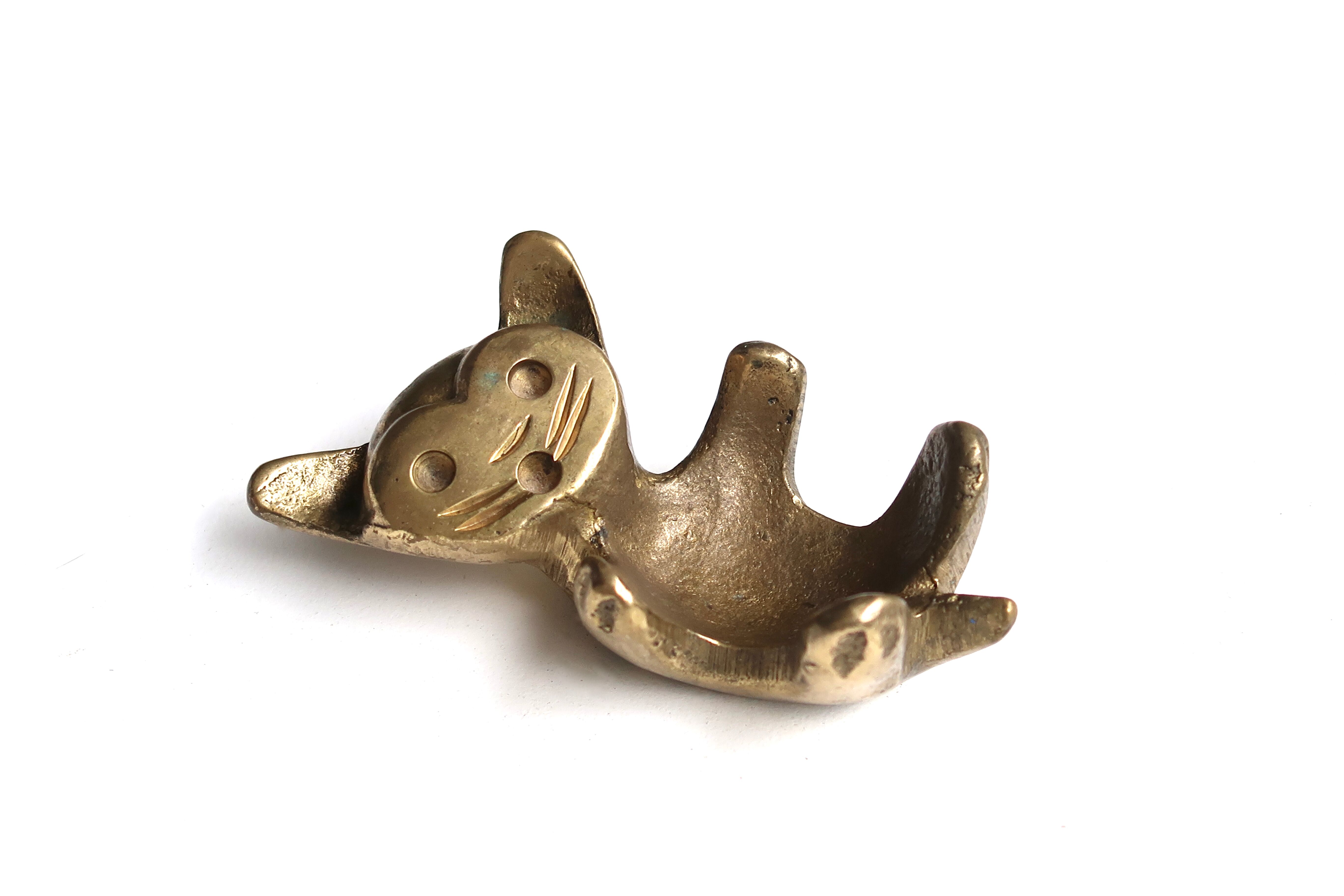 Walter Bosse cat shell in bronze, 60s