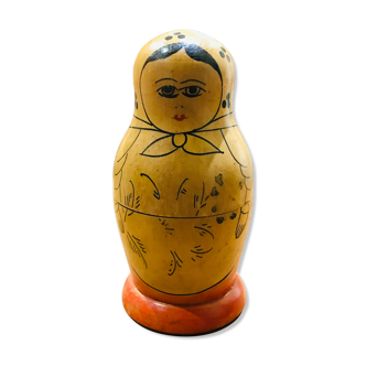 Traditional Russian doll or Matryoshka red base 70s