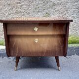 Pair of bedside tables, end of vintage sofa, old 1950