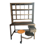 Postal sorting furniture with stool