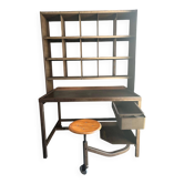 Postal sorting furniture with stool