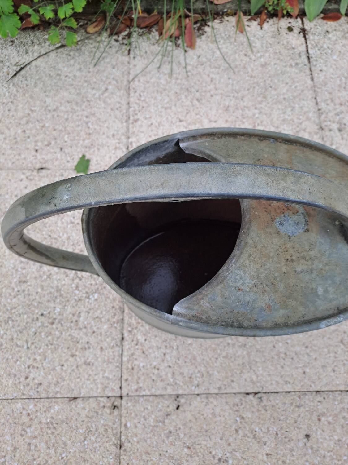 Old zinc watering can