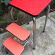 Stool stool red Formica