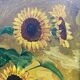 Tableau huile sur toile bouquet tournesol