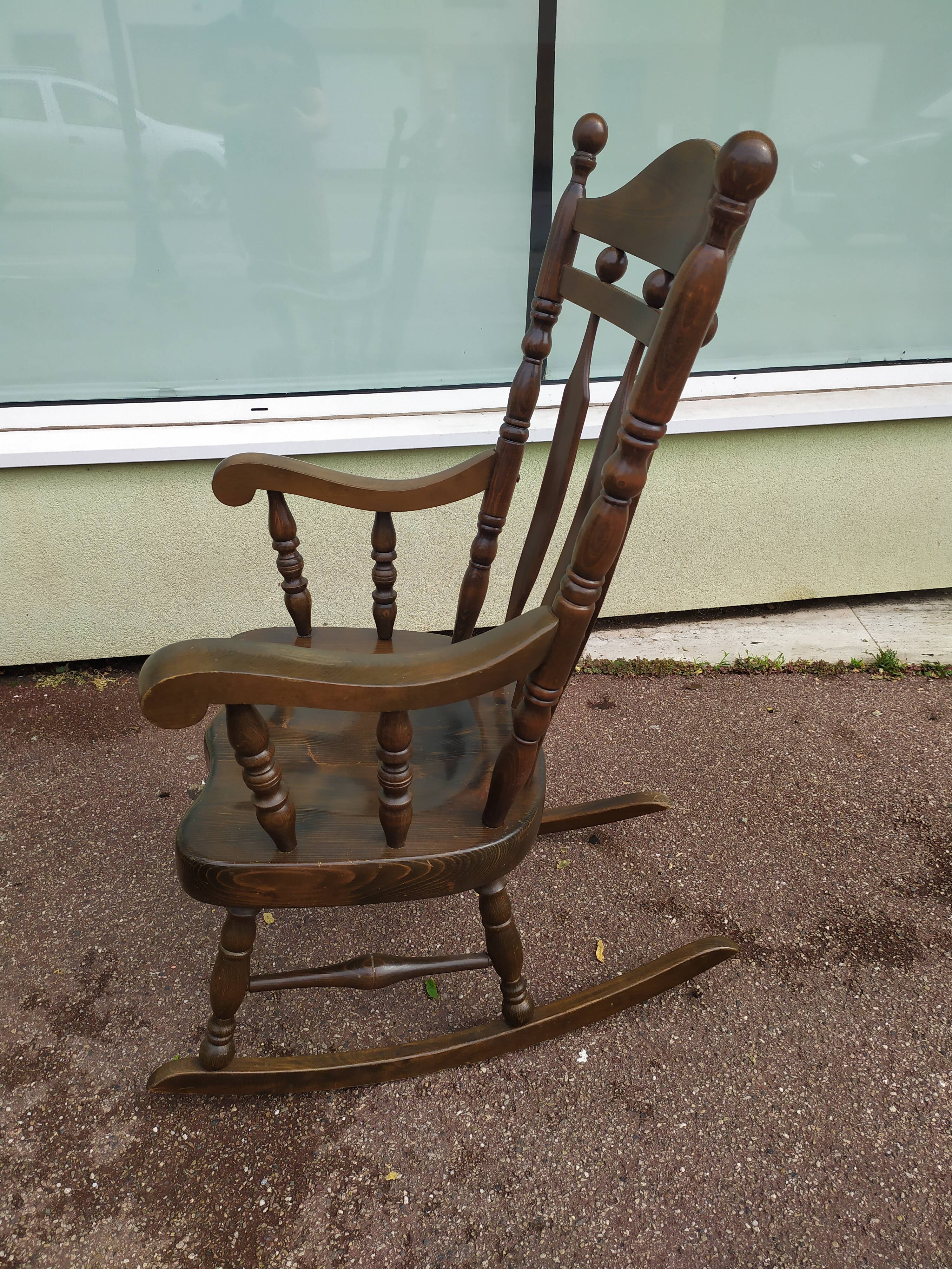 Rocking chair in solid wood beech - yugoslavia