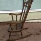 Rocking chair in solid wood beech - yugoslavia