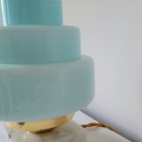 Art Deco blue skyscraper lamp