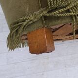 1960s, Danish 2-seater "Banana" sofa, original green furniture velour.