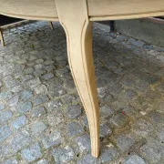 Louis XV oval extendable dining table stripped in solid oak 260cm 1970